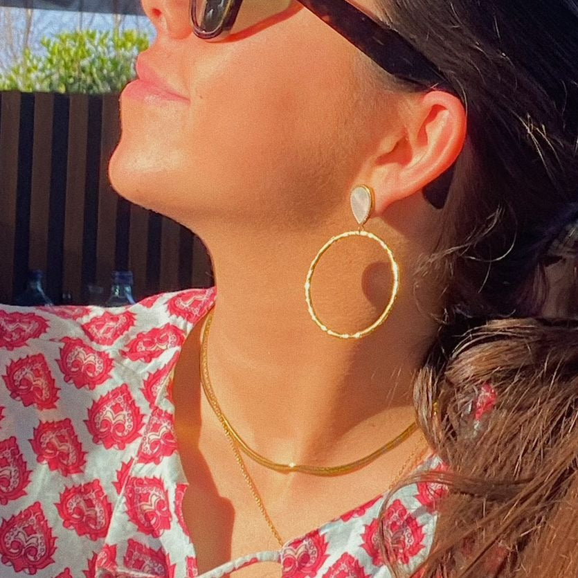 Pendientes gota blanca