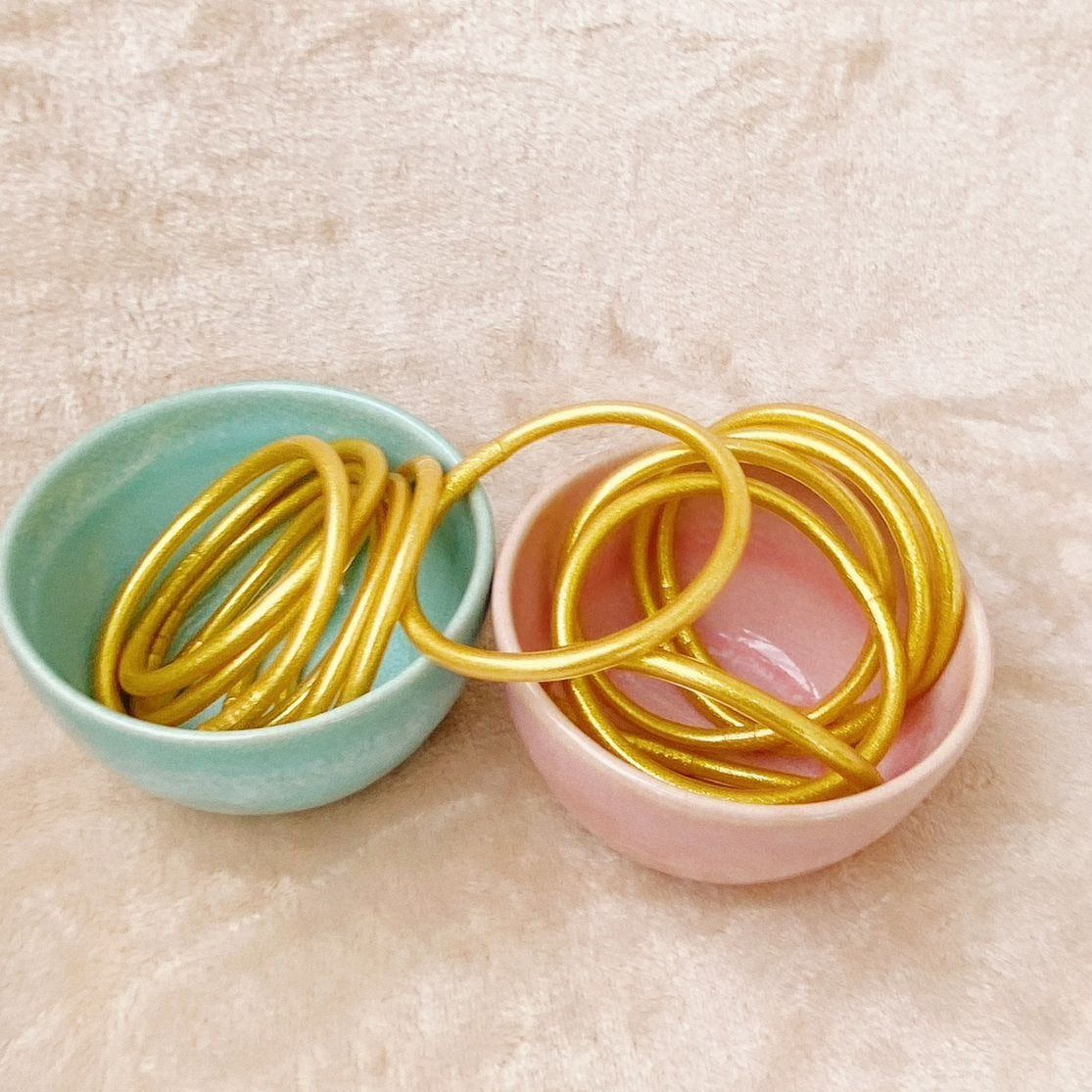 Pulseras pan de oro